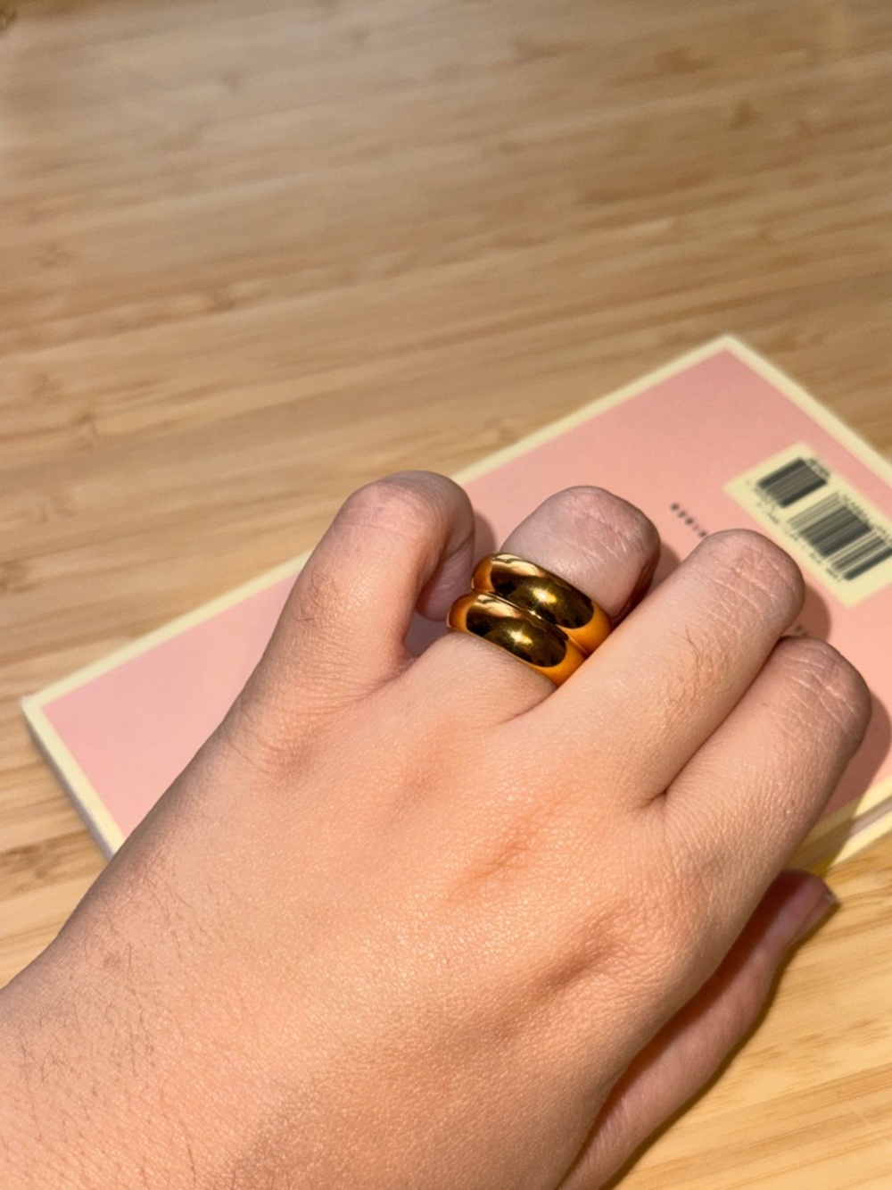 Chunky Gold Dome Ring - Bold Stackable Statement Size 5.5